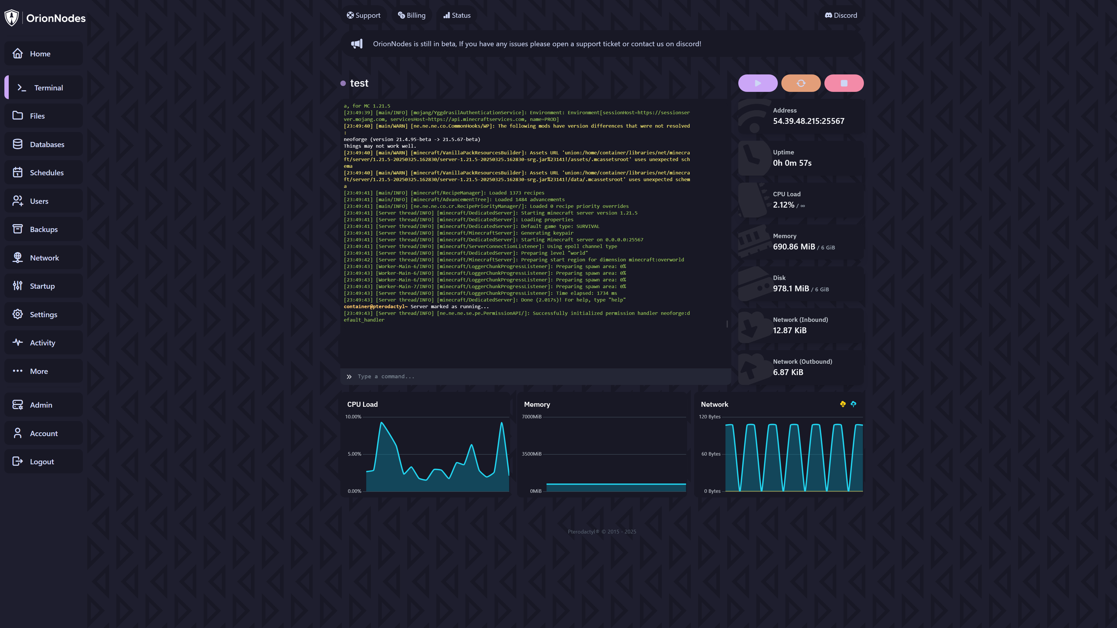 Panel Screenshot